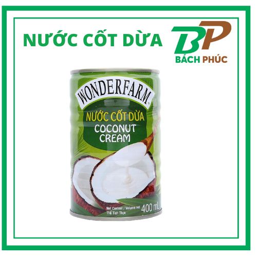 Nước Cốt Dừa Wonderfarm 400ml - Cà Phê Dừa - Nguyên Liệu Nấu Chè - Kho Pha Chề Đà Nẵng