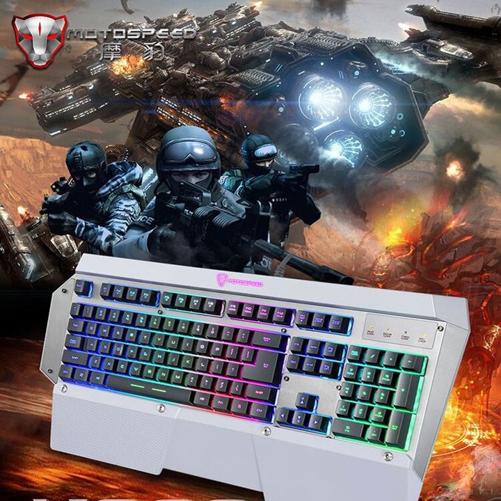 Bàn phím giả cơ Motospeed K800 Gaming Led 7 màu (Phím đen)