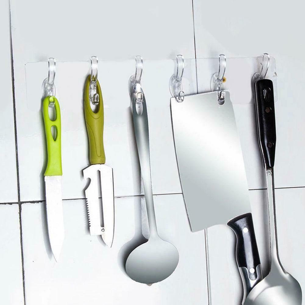 Móc treo quần áo dán tường không cần đóng đinh trong suốt A5J9