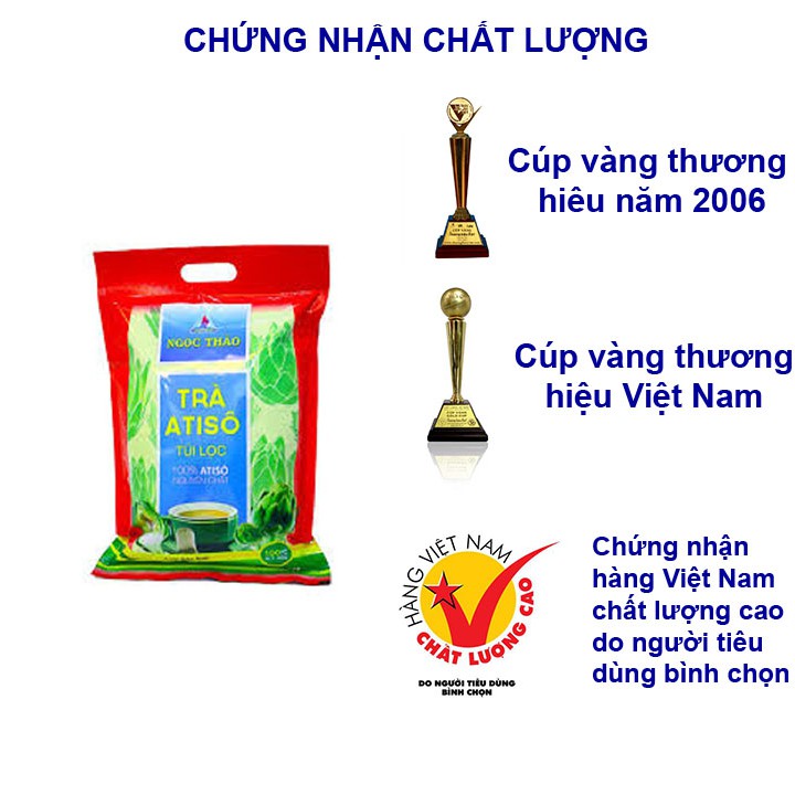 Bộ 3 gói trà Atiso Ngọc Thảo 100 túi lọc loại đặc biệt màu đỏ đặc sản Đà Lạt mát gan dễ ngủ đẹp da mặt