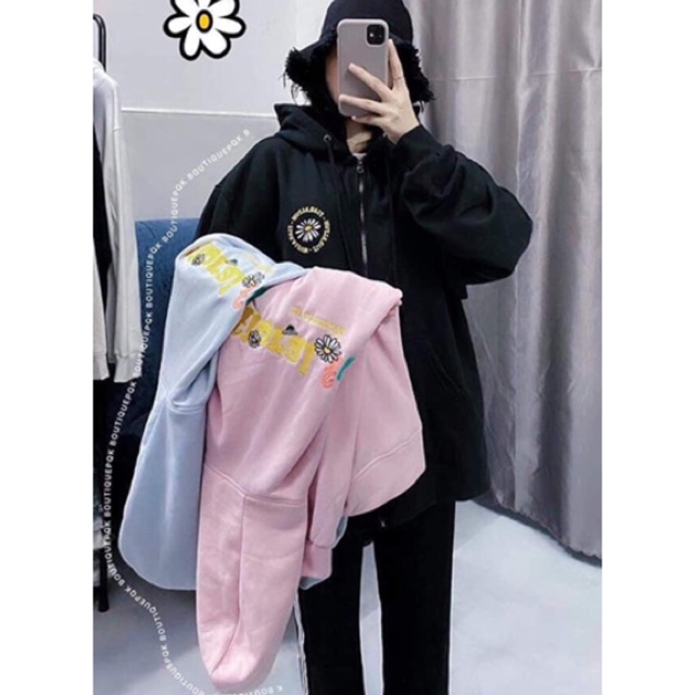 [Mã WASTMAY giảm 15% tối đa 30K đơn 150K] Áo khoác nỉ form rộng floral fun