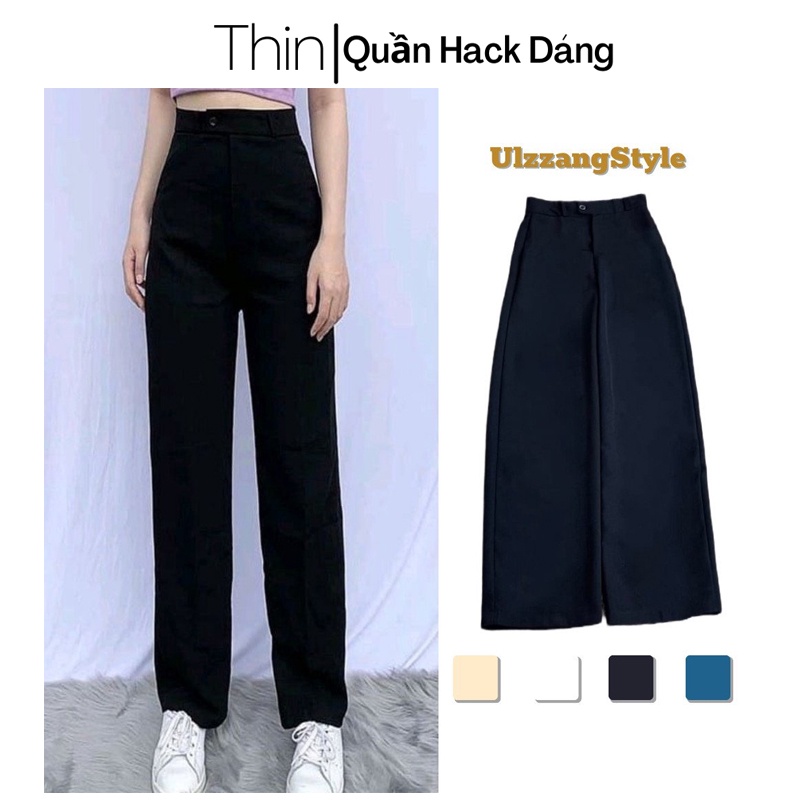 Quần ống rộng lưng cao kiểu Hàn Quốc 09 quần ống suông vải mềm mịn- Thin Clothes