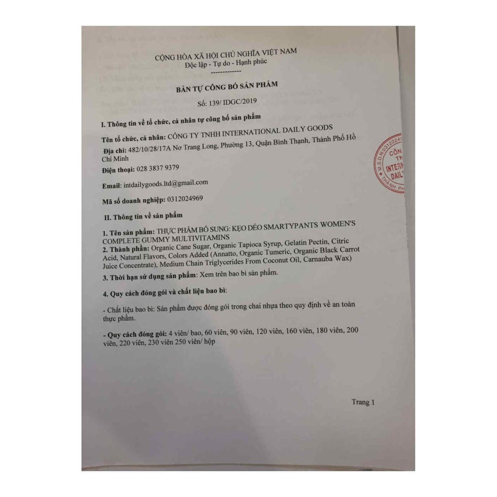 Kẹo dẻo vitamin cao cấp cho phụ nữ Smarty Pants Women's hàng Mỹ - Chứng nhận Purity Award | Thế Giới Skin Care