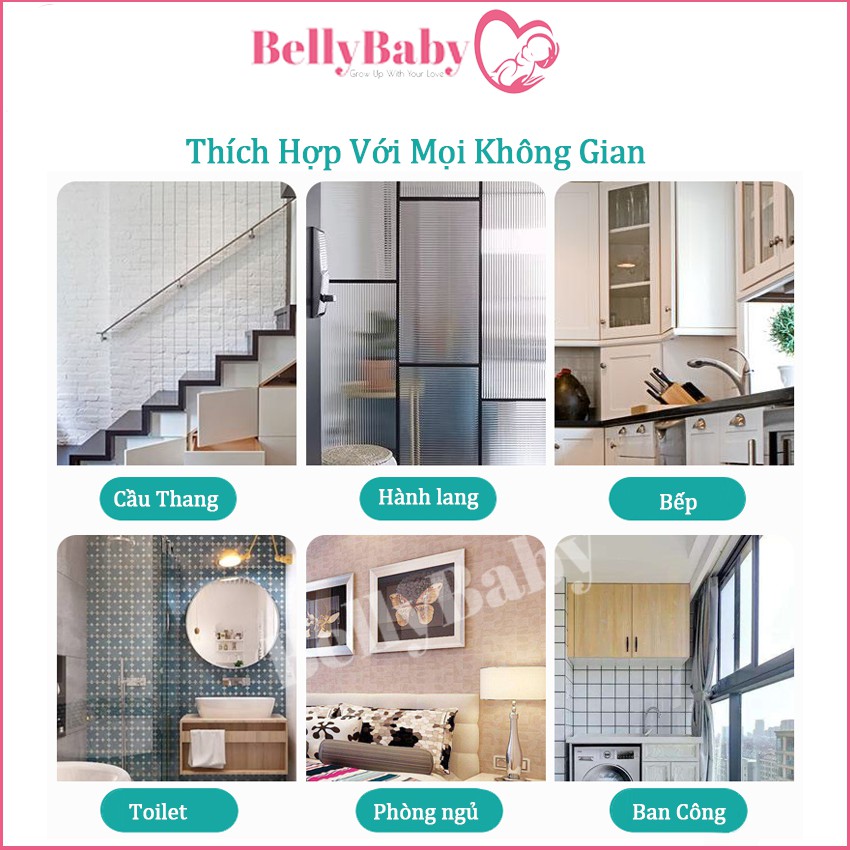 [ DEAL Giảm giá ] Thanh chắn cửa, thanh chắn cầu thang Bellybaby, bảo vệ an toàn cho trẻ nhỏ