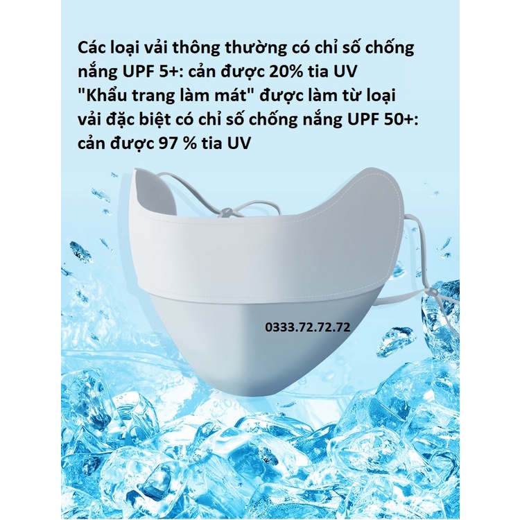 Khẩu Trang Làm Mát UPF 35/50+ Ngăn Chặn 97% Tia UV, giặt được