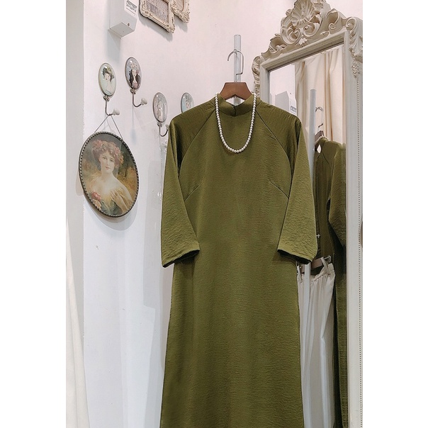 Set Áo dài Rosemary tây thi xanh mạ