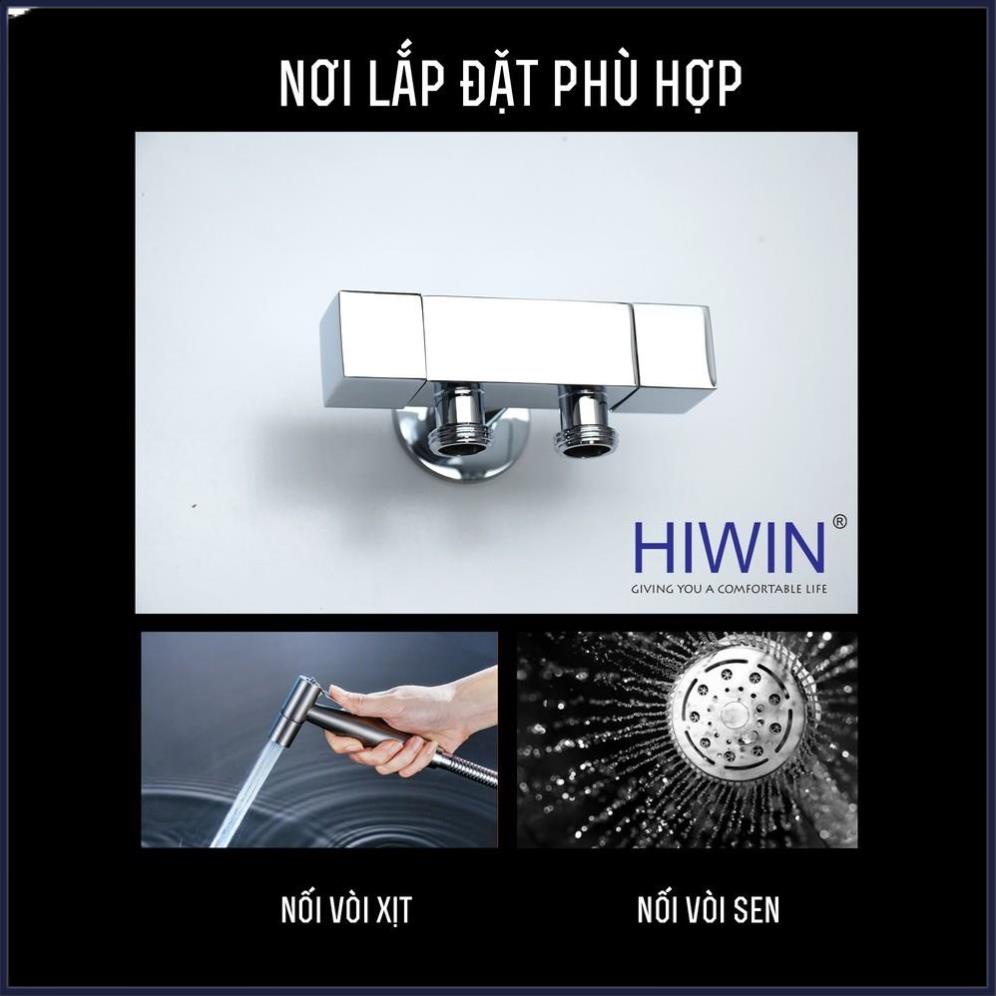 Van T chia nước vòi sen vòi xịt, van giảm áp lực nước chất liệu đồng mặt gương HIWIN JF-064