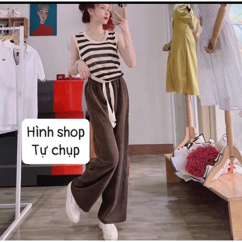 Quần xuông nhung tăm dây rút TC6