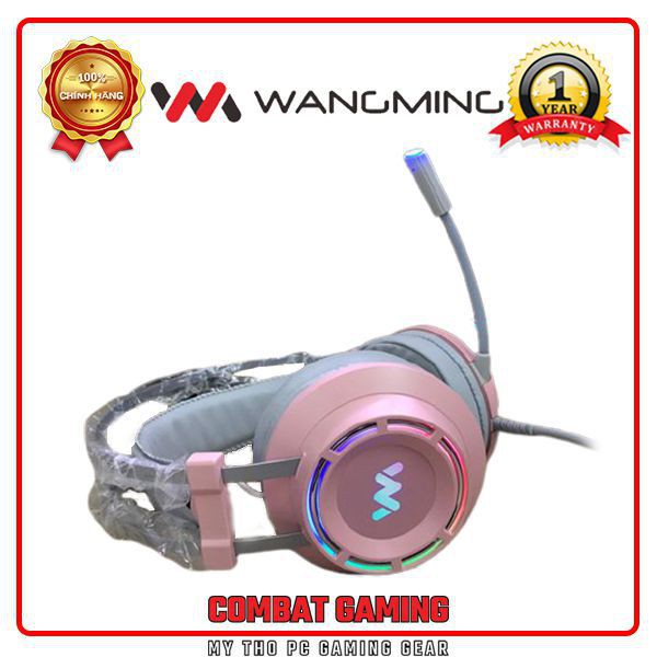Tai Nghe Gaming WANGMING 9800s Pink 7.1 USB LED (Có quà tặng kèm khi mua combo màu hồng)