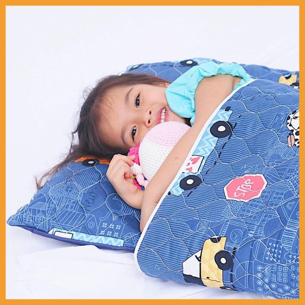 TÚI NGỦ CHO BÉ 4-12 TUỔI BỘ 3 TRONG 1 (NỆM, MỀN , GỐI) SATIN CAO CẤP