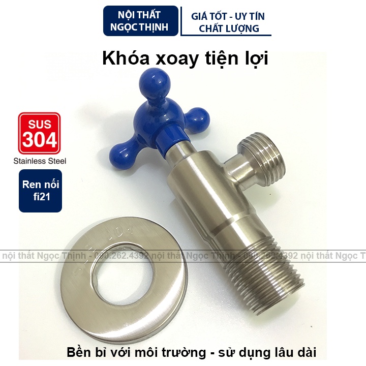 [VAN KHÓA XOAY] Van khóa nước inox sus304 siêu bền khóa xoay tiện lợi 1 nhánh/2 nhánh