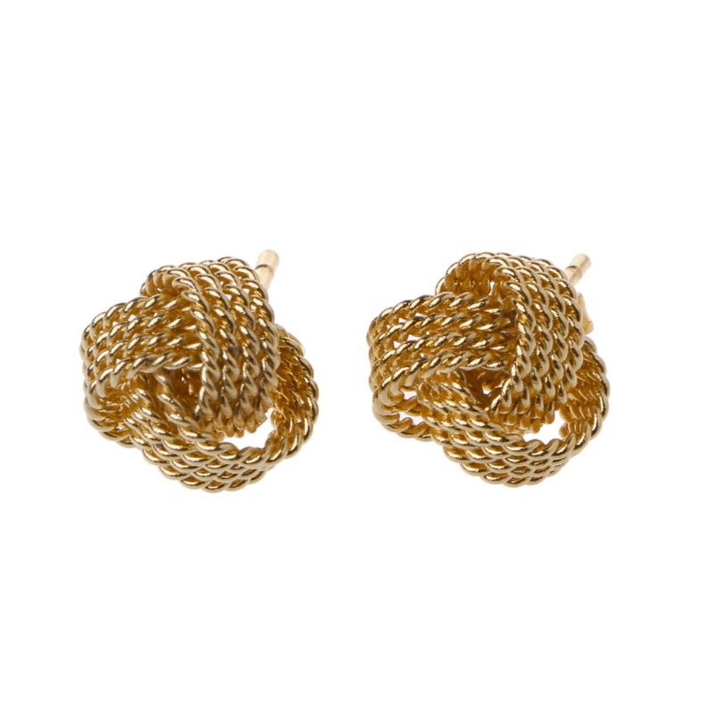 Youyo Khuyên Tai Dạng Hạt Xoắn Nhỏ Màu Bạc Đơn Giản Sáng Bóng Không Gây Dị Ứng