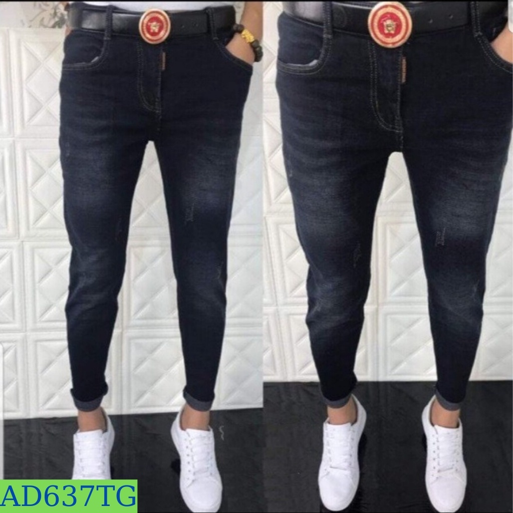 Quần jean nam tenji ad637tj quần bò nam xanh đen trơn cao cấp trẻ trung phong cách tenji store 8