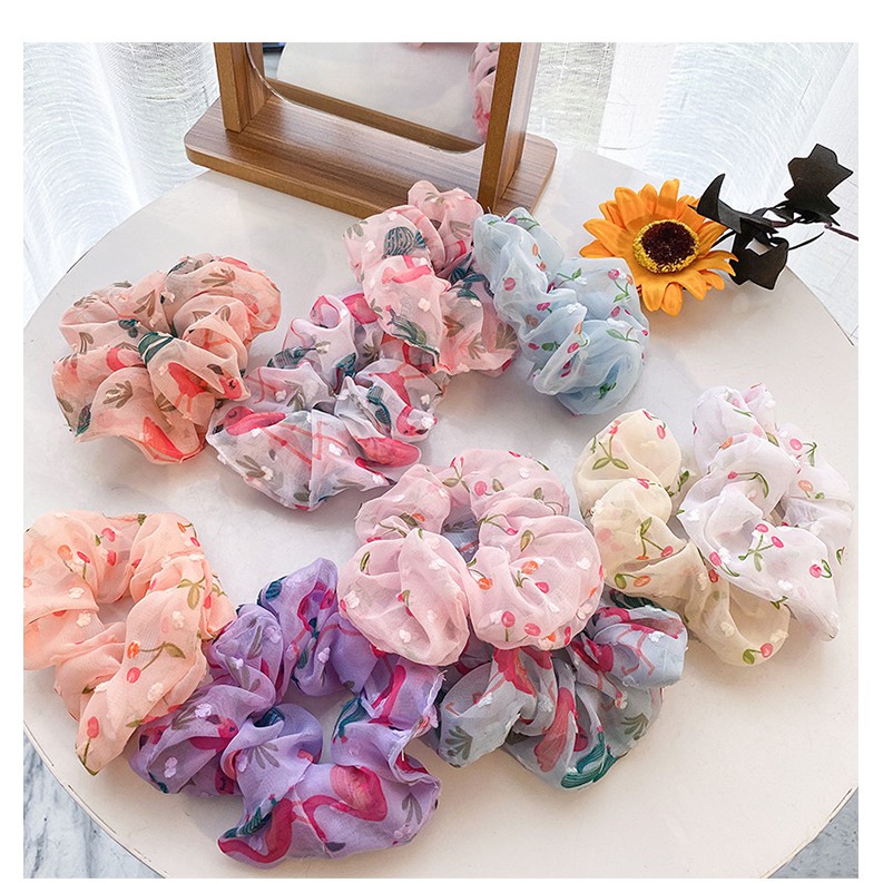 Fashion Elastic Flower Pattern Hair Rope