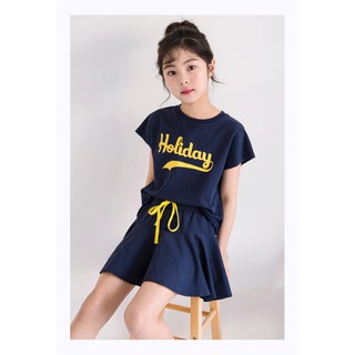2 - Set bộ giả váy bé gái size đại in Holiday sành điệu siêu sale giá rẻ chất lượng tốt - DG002