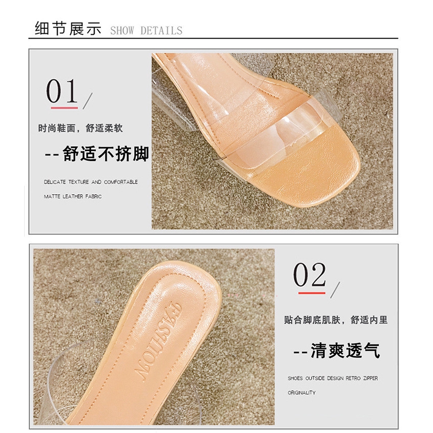 Giày Cao Gót Quai Trong Suốt Thời Trang Hàn Quốc sandal nữ