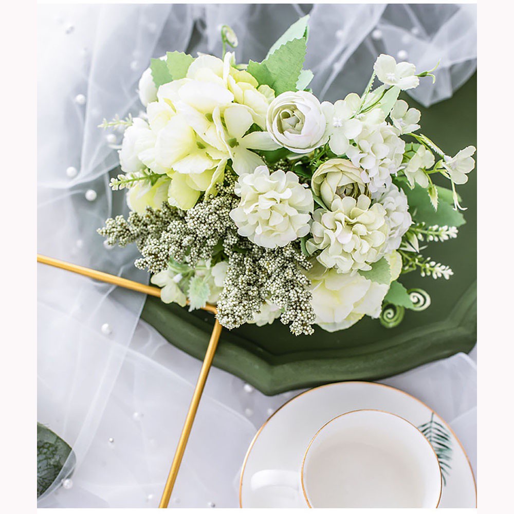 CONOPERY Bó hoa mẫu đơn nhân tạo bằng nhựa và lụa 13 bông nhiều màu sắc tùy chọn dành cho trang trí tiệc cưới