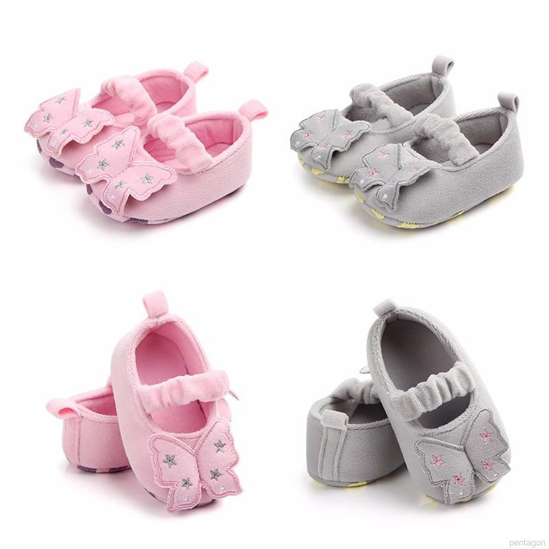 Giày Tập Đi Chống Trượt Phối Nơ Cho Bé Gái