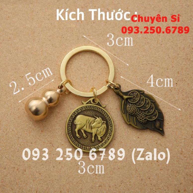 Móc khóa 12 con giáp phong thủy theo mệnh giúp tai qua nạn khỏi không kèm móc kẹp, BẰNG ĐỒNG THAU