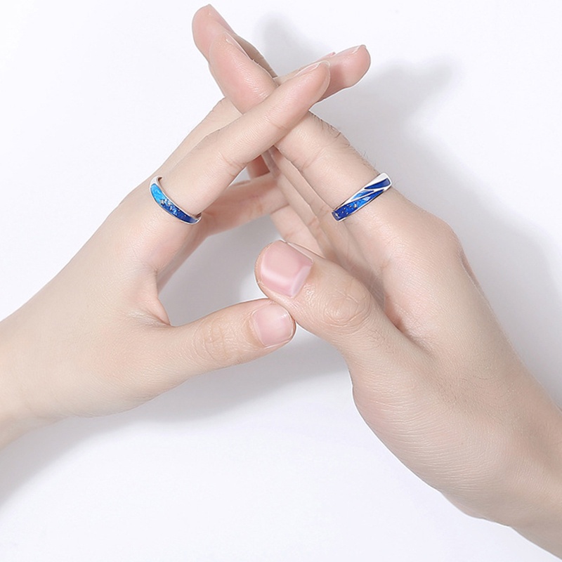 Ivy Bộ Nhẫn Cặp Đôi Màu Xanh Dương Ngôi Sao Phù Hợp Với Bạn Thân Thời Trang Dành Cho Thanh Thiếu Niên