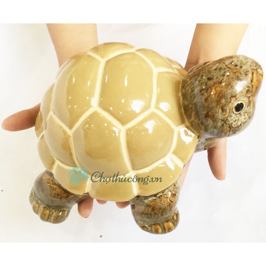 Tượng rùa gốm sứ tráng men size lớn - Tượng trang trí, decor sân vườn