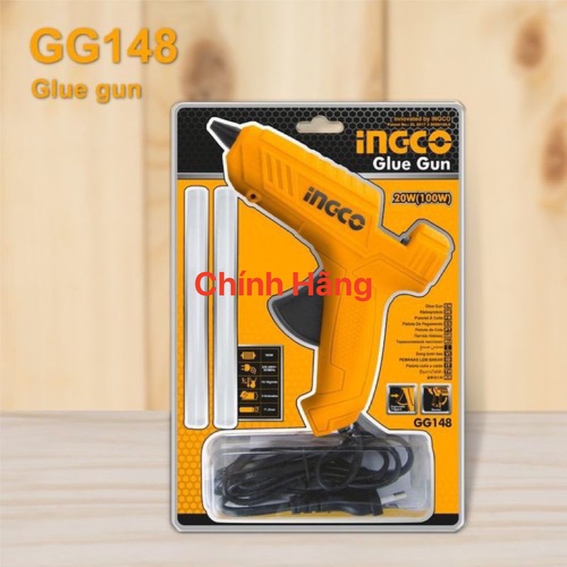 INGCO Súng bơm keo 100W GG148 (Cam kết Chính Hãng 100%)