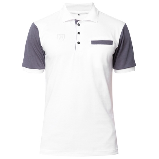 Áo thun thể thao Nidala màu xanh trắng có cổ chất cotton