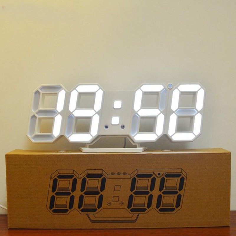 Đồng Hồ Để Bàn Treo Tường Led 3D TN828 Smart Clock Báo Thức, Nhiệt Độ.