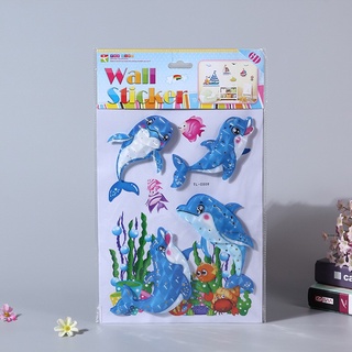 Decal dán tường Hình dán con vật nổi 3D cho bé, Tranh nổi 3D động vật trang trí
