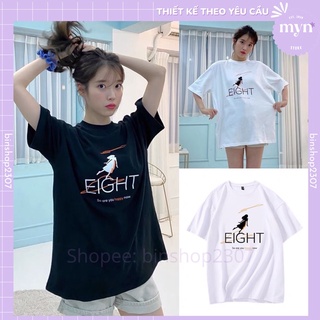 [ CỰC HOT] Áo Thun Eight - IU Hai Màu Trắng Đen Đủ Size