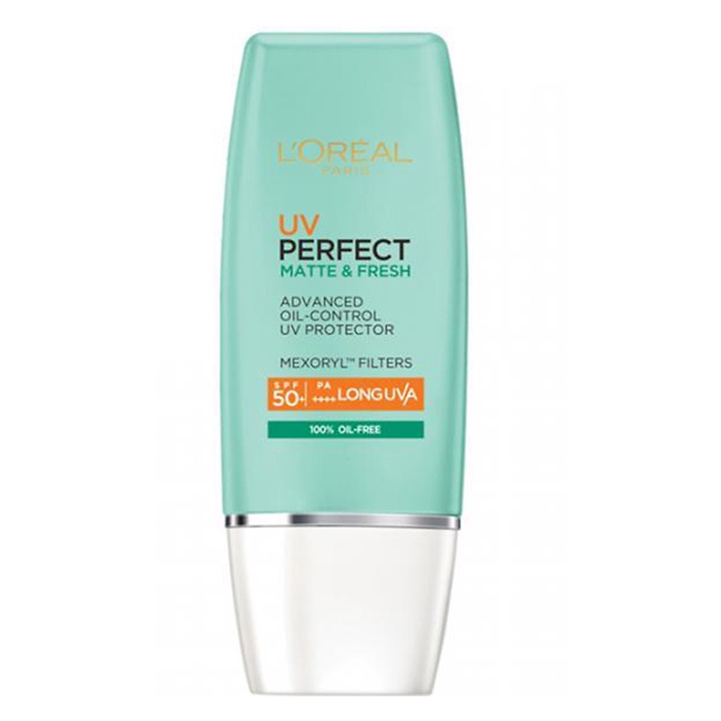 L'oreal Kem Chống Nắng Kiềm Dầu Se Mịn Lỗ Chân Lông Và Chống Ô Nhiễm UV PERFECT MATTE &amp; FRESH SPF50/PA++ 15ml