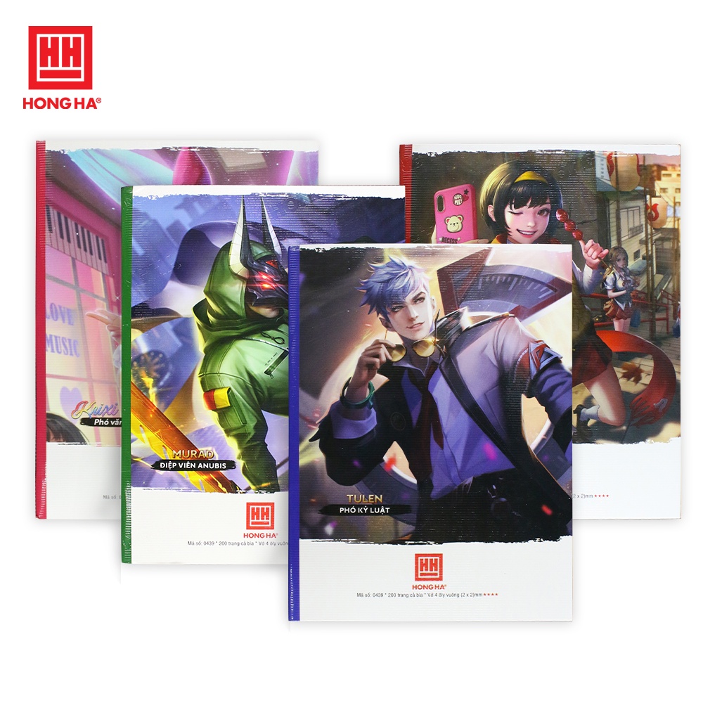 Vở 4 ô ly 200 trang Hồng Hà Class Liên Quân - 0439 | Dành cho học sinh miền Trung - Nam