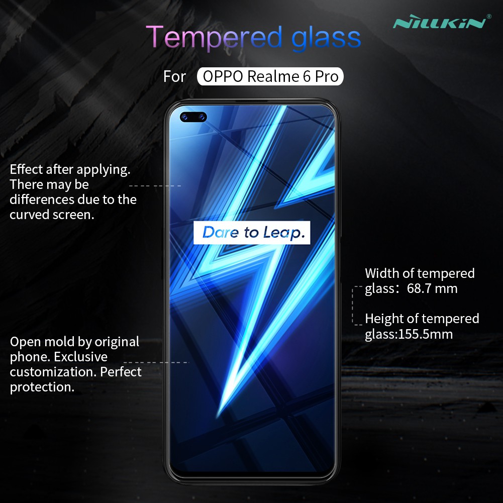 Realme 6 6 Pro - Kính cường lực trong suốt chính hãng Nillkin 9H thủy tinh nhập khẩu trong suốt cao và cảm ứng mượt mà