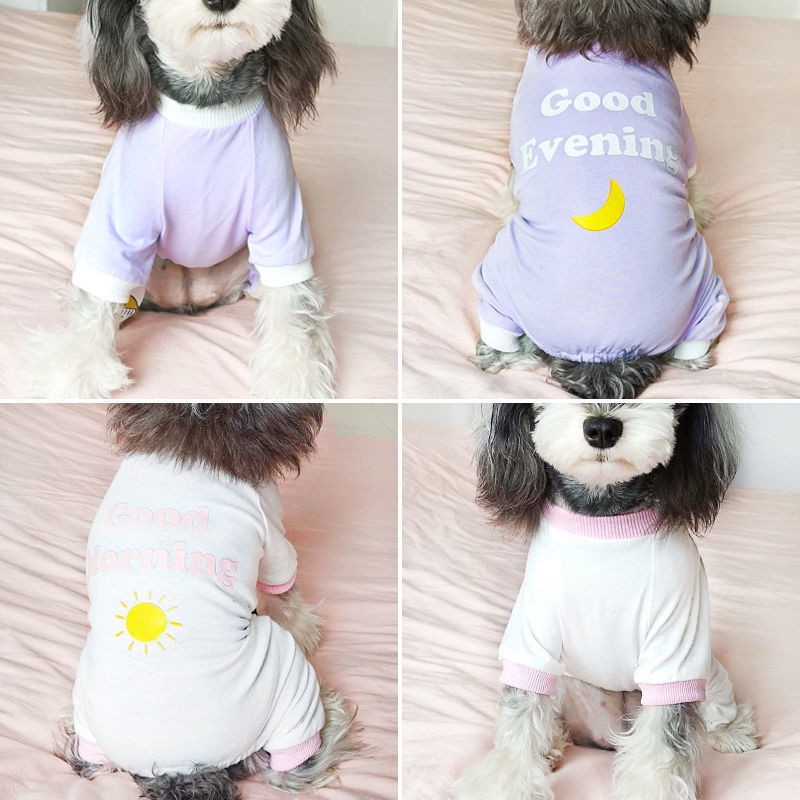 good night fur kids ~ đồ ngủ cho chó Schnauzer Ji quần áo con bốn chân bông tinh khiết trang phục mèo cưng mùa thu