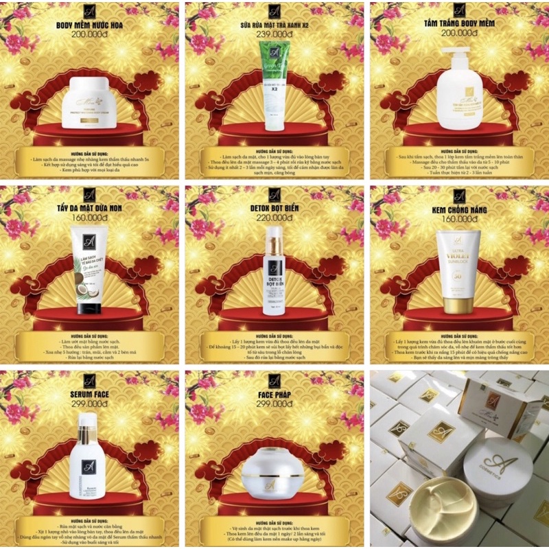 Combo Mỹ phẩm Phương Anh trọn bộ Sản phẩm cho Body và Face - Hàng chính hãng