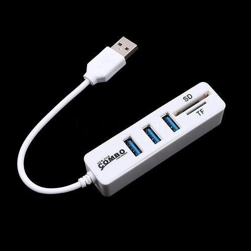 Cổng chia usb 3 cổng USB + đầu đọc thẻ SD(HC) , micro SD