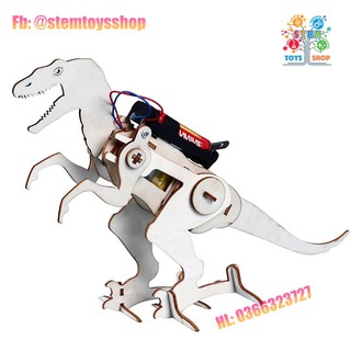 [Đồ Chơi Giáo Dục STEM] - Bộ Lắp Ghép Khủng Long Bằng Gỗ