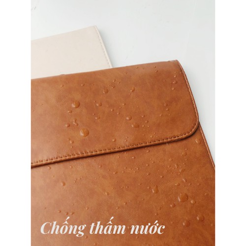 Bao da đựng laptop 13-14inch khắc tên theo yêu cầu chống nước có nắp đóng nút nam châm - Vuver Accessories | BigBuy360 - bigbuy360.vn