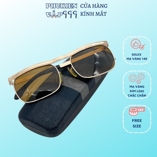 Kính mắt thời trang đổi màu ⚡ CỰC CHẤT ⚡ Kính solex đòn ngánh mắt kính thủy tinh đổi mầu Mạ vàng 14k phong cách độc lạ