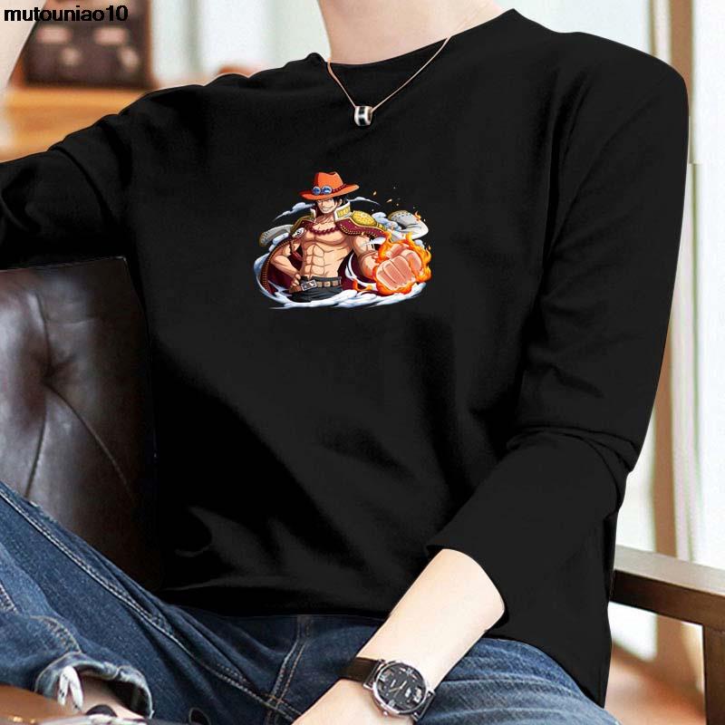 Áo thun tay dài in hình Luffy One Piece 3 màu sắc thời trang cho nam và nữ M-5XL HZW109