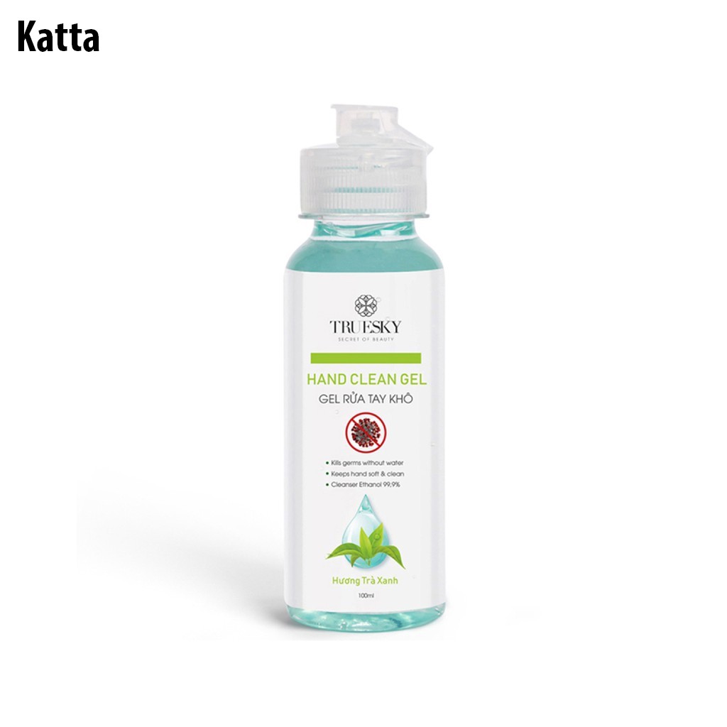 Nước rửa tay khô sát khuẩn Truesky 100ml gồm 3 hương (hương chanh sả & hương bạc hà & hương trà xanh) - Katta