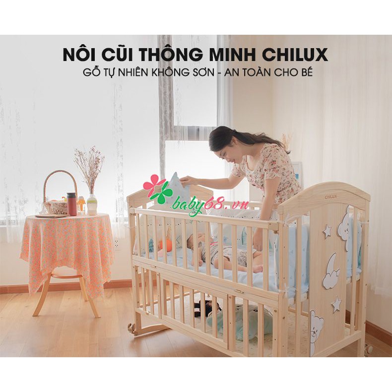 Nôi cũi giường thông minh Chilux NC1-1 có 6 chế độ đa năng