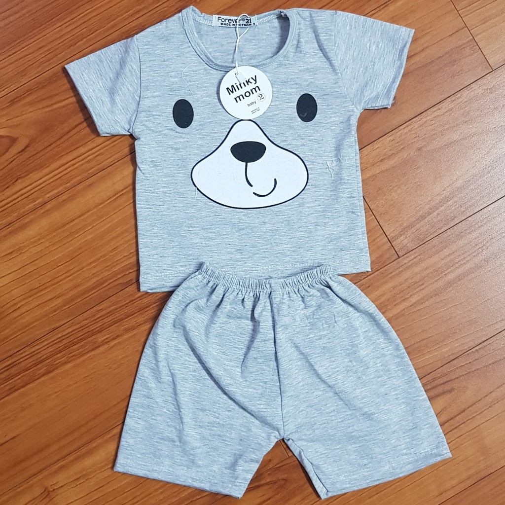 [HÀNG LOẠI 1] Bộ MINKY MOM Cộc Tay Cotton 4 chiều in Hình siêu yêu cho bé trái/gái