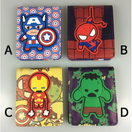 Leather wallet printed with funny superhero motifs for men