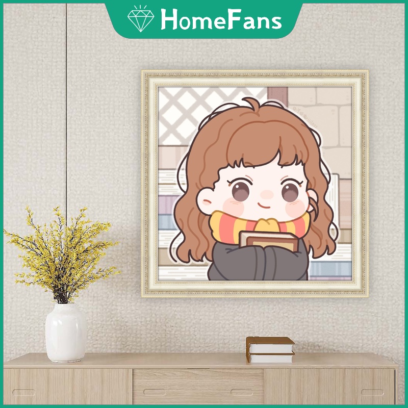 Tranh Đính Đá 5D Tự Làm Hình Hermione 30x30cm/40x40cm/50x50cm Trang Trí Nhà Cửa
