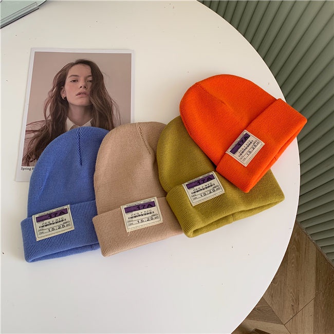 Mũ len giữ ấm bảo vệ tai màu sắc kẹo ngọt phong cách thời trang nhật bản