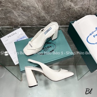 Sandal prd mũi vuông bít mũi gót trụ fullbox