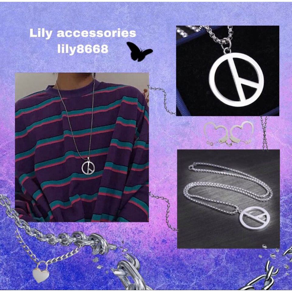 PEACE SYMBOL NECKLACE dây chuyền titan biểu tượng hòa bình- vòng cổ titan nam nữ không gỉ không đen