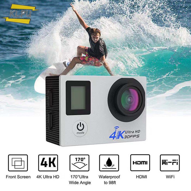 Camera hành động Ultra HD 4K Wifi 16MP màn hình kép 170D mini DVR chống thấm nước có điều khiển từ xa