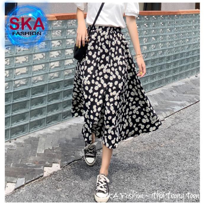 Chân Váy Hoa Cúc Dáng Dài Hoa Nhí Voan 2 Lớp Ulzzang - SKA | BigBuy360 - bigbuy360.vn